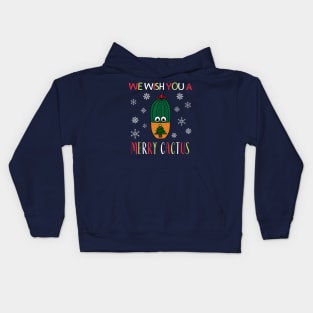 We Wish You A Merry Cactus - Cactus In Christmas Tree Pot Kids Hoodie